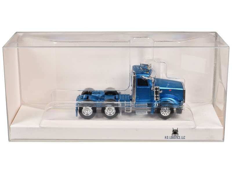 Peterbilt 367 Day Cab Blue Metallic 1/87 HO Scale Plastic Model Car HO Logistics HL-36706