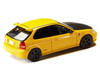 Honda Civic EK9 RHD Right Hand Drive Yellow with Carbon Hood Initial D 1995-2013 Manga Diorama Set Series 1/64 Diecast Model car Hobby Japan HJDMD007