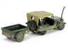 Willys MB Jeep with Trailer Olive Drab Weathered with Driver Figure United States Army Mini AFV Series 1/64 Diecast Model Forces of Valor FOV-805104