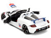 Porsche Carrera GT Convertible #04 Chevron White with Graphics Hyper-Spec Series 1/24 Diecast Model Car Jada 35136