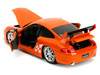 Porsche 911 GT3 RS (996) #008 Bridgestone Orange Metallic with White Graphics Hyper-Spec Series 1/24 Diecast Model Car Jada 35138