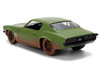 Dom's 1973 Chevrolet Camaro F-Bomb Matt Green Dirty Version with Black Hood Stripe Fast & Furious 2009 Movie Fast & Furious 25 Years Series 1/32 Diecast Model Car Jada 36393