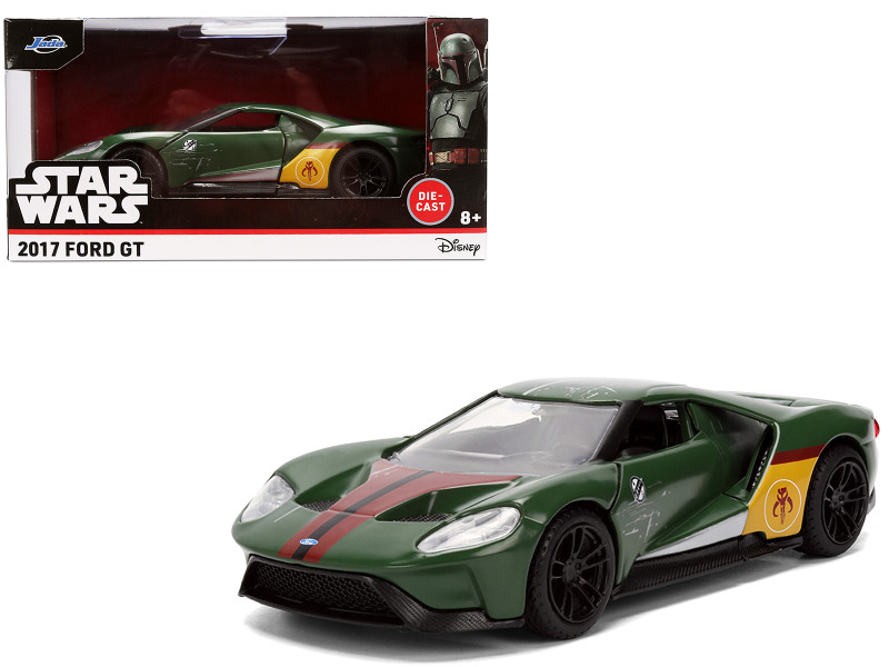 2017 Ford GT Boba Fett Livery Dark Green with Graphics Star Wars Franchise Hollywood Rides Series 1/32 Diecast Model Car Jada 36916