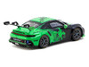 Porsche 911 GT3 Cup 992 Fire Monkey Motorsport Black and Green with Graphics Hobby64 Series 1/64 Diecast Model Car Tarmac Works T64-093-FMM