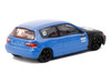 Honda Civic EG6 RHD Right Hand Drive #10 Tarmac Works 10th Anniversary Blue Metallic and Matt Black Hobby64 Series 1/64 Diecast Model Car Tarmac Works T64-TL001-10TH