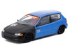 Honda Civic EG6 RHD Right Hand Drive #10 Tarmac Works 10th Anniversary Blue Metallic and Matt Black Hobby64 Series 1/64 Diecast Model Car Tarmac Works T64-TL001-10TH