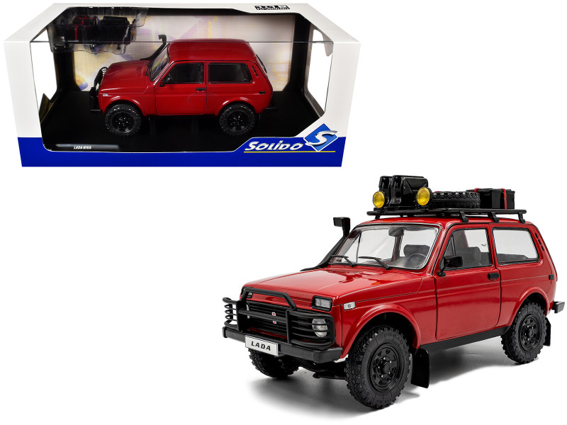 1980 Lada Niva Red with Roof Rack and Accessories 1/18 Diecast