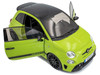 2023 Fiat F595 Abarth Verde Adrenalina Green with Black Top and Stripes 1/18 Diecast Model Car Solido S1811307