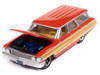 1964 Ford Country Squire Poppy Red with Woodgrain Sides Muscle Wagons Series 1/64 Diecast Model Car Auto World 64522-AWSP205B