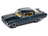 1965 Plymouth Barracuda Formula S Dark Blue Metallic with Silver Stripe Vintage Muscle Series 1/64 Diecast Model Car Auto World 64522-AWSP207B