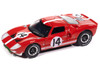 1965 Ford GT40 #14 Red with White Stripes Vintage Muscle Series 1/64 Diecast Model Car Auto World 64522-AWSP208A