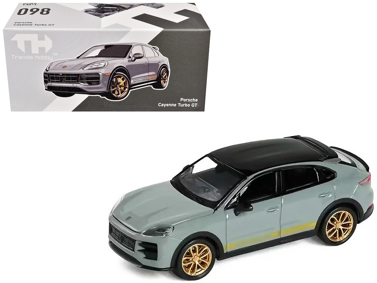 Porsche Cayenne Turbo GT Gray with Black Top and Gold Stripes 1/64