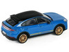 Porsche Cayenne Turbo GT Blue with Black Top and Gold Stripes 1/64 Diecast Model Car Trends Hobby 241090(C)