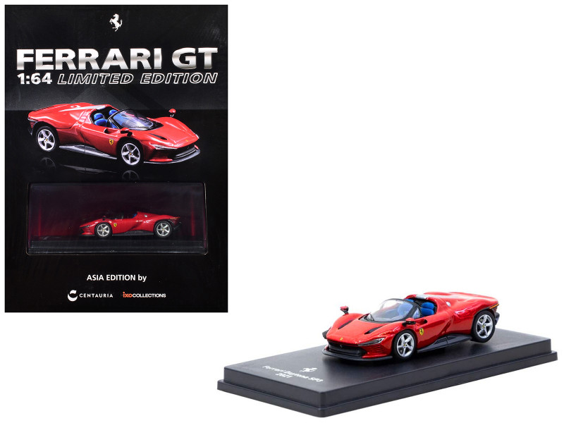 2021 Ferrari Daytona SP3 Red Metallic with Booklet 1/64 Diecast Model Car Centauria FSD.I.001-E