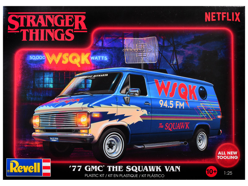 Level 3 Model Kit 1977 GMC WSQK Squawk Van Stranger Things 2016 2025 TV Series 1/25 Scale Model Revell 14578