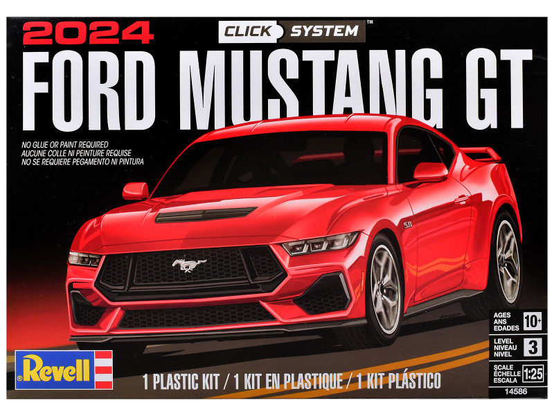Level 3 Model Kit 2024 Ford Mustang GT 2 in 1 Kit Level 3 Click System 1/25 Scale Model Revell 14586