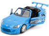 2001 Honda S2000 Convertible Blue with Graphics Fast & Furious Remix Series 1/32 Diecast Model Car Jada 35397