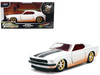 Roman s Ford Mustang White with Black Stripes and Red Interior Dirty Version Fast & Furious Movie 1/32 Diecast Model Car Jada 36394
