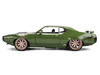 1972 Plymouth GTX Green Metallic with Matt Black Hood and Gold Stripes Bigtime Muscle Series 1/24 Diecast Model Car Jada 36617