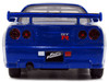 Brian's Nissan Skyline GT-R R34 Blue "Fast & Furious" Movie 1/32 Diecast Car Model Jada 97185 