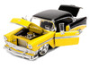 1956 Chevrolet Bel Air Yellow and Black Bigtime Muscle Series 1/24 Diecast Model Car Jada 36648