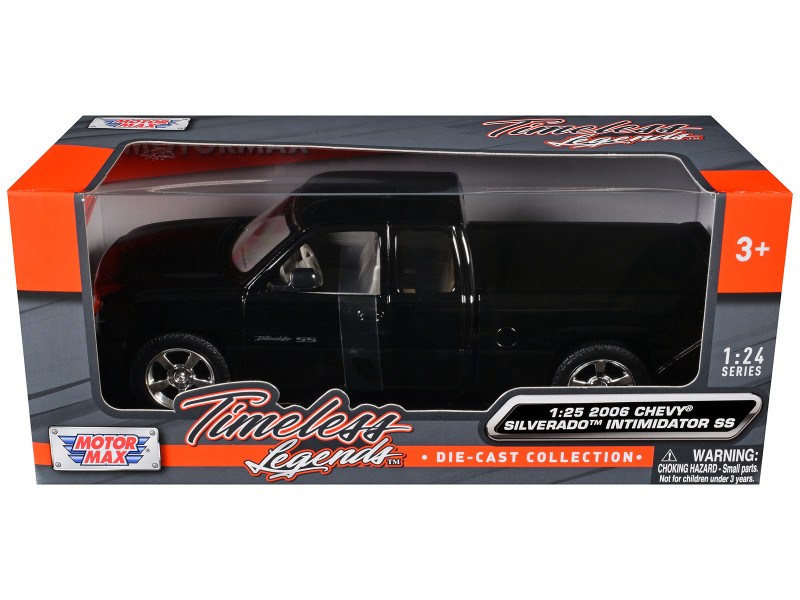 2006 Chevrolet Silverado Intimidator SS Pickup Truck Black Timeless Legends Series 1/25 Diecast Model Car Motormax 79395BK