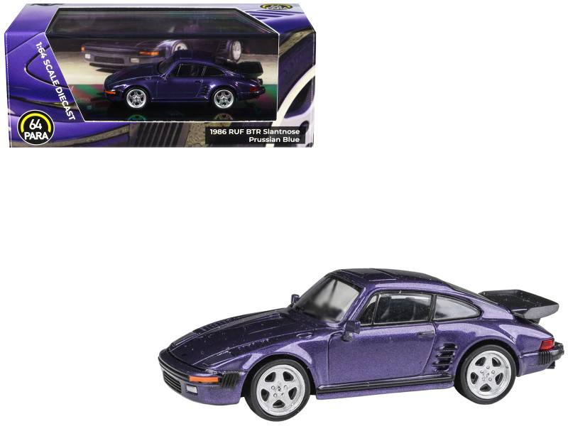 1986 RUF BTR Slantnose Prussian Blue Metallic 1/64 Diecast Model Car by Paragon PA-55548