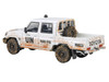 2014 Toyota Land Cruiser LC 79 Pickup Truck UN MINUSCA White Dirty Version 1/64 Diecast Model Car Paragon PA-55687