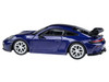 2025 Porsche 911 GT3 992.2 Gentian Blue Metallic with Carbon Stripe 1/64 Diecast Model Car Paragon PA-55875