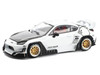 Toyota Pandem GR86 White with Carbon Hood Enigma Exclusive Edition 1/64 Diecast Model Car Pop Race PR64-PRE014