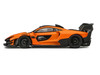 McLaren Senna GTR Orange Metallic with Carbon Hood and Black Top 1/64 Diecast Model Car by CM Model CM64-SENNAGTR-04