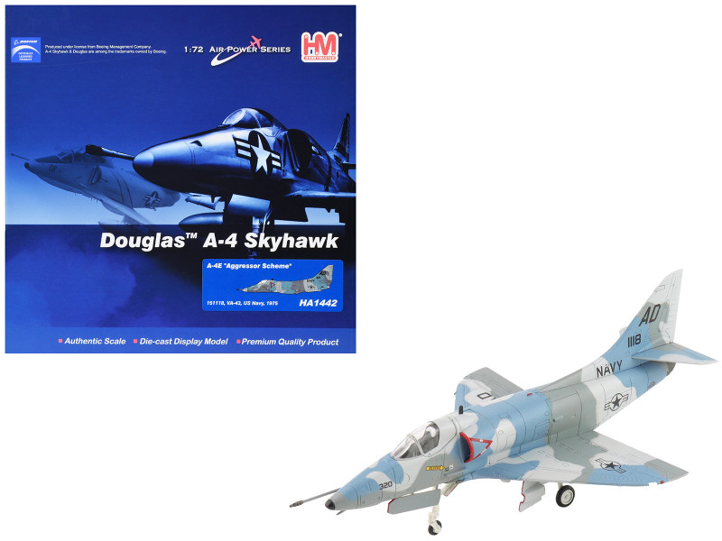 Douglas A-4E Skyhawk Aircraft 151118 Aggressor Scheme VA-43 1975 United States Navy Air Power Series 1/72 Diecast Model Hobby Master HA1442
