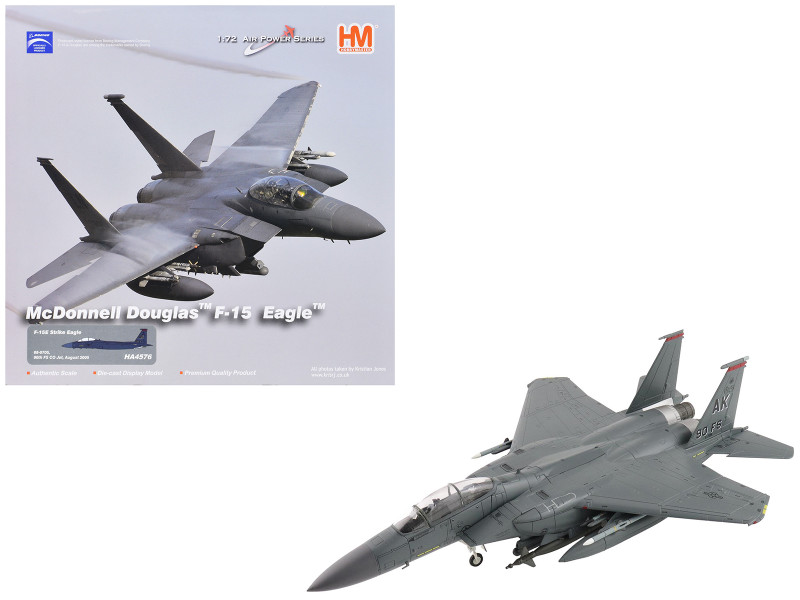 McDonnell Douglas F-15E Strike Eagle Fighter Aircraft 88-0705 90th Fighter Squadron Commanding Officer's Jet" 2005 United States Air Force Air Power Series 1/72 Diecast Model Hobby Master HA4576