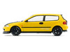 Honda Civic EG6 RHD Right Hand Drive Yellow with Carbon Hood with Alternates 1/64 Diecast Model Car BM Creations 64B0483