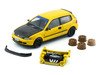 Honda Civic EG6 RHD Right Hand Drive Yellow with Carbon Hood with Alternates 1/64 Diecast Model Car BM Creations 64B0483