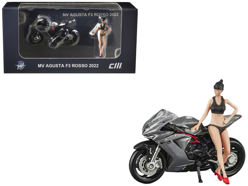 MV Agusta Superveloce 800 Motorcycle Black and Gold with Figure 1