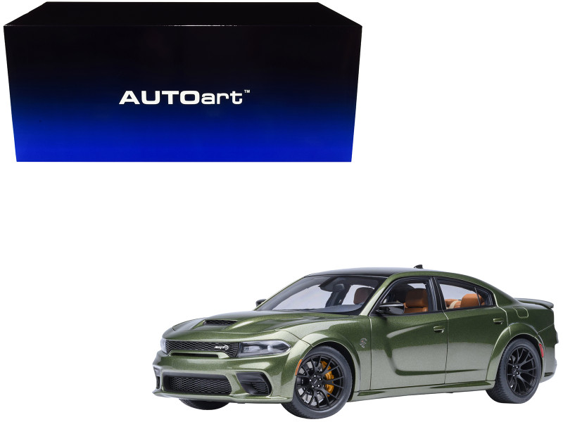 Dodge Charger SRT Hellcat Redeye F8 Green Metallic with Matt Black Top 1/18 Model Car Autoart 71752