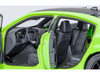 Dodge Charger Scat Pack Widebody Sublime Green with Matt Black Hood and Top 1/18 Model Car Autoart 71758