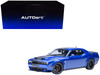 2022 Dodge Challenger SRT Jailbreak Indigo Blue Metallic with Carbon Stripes 1/18 Model Car Autoart 71763