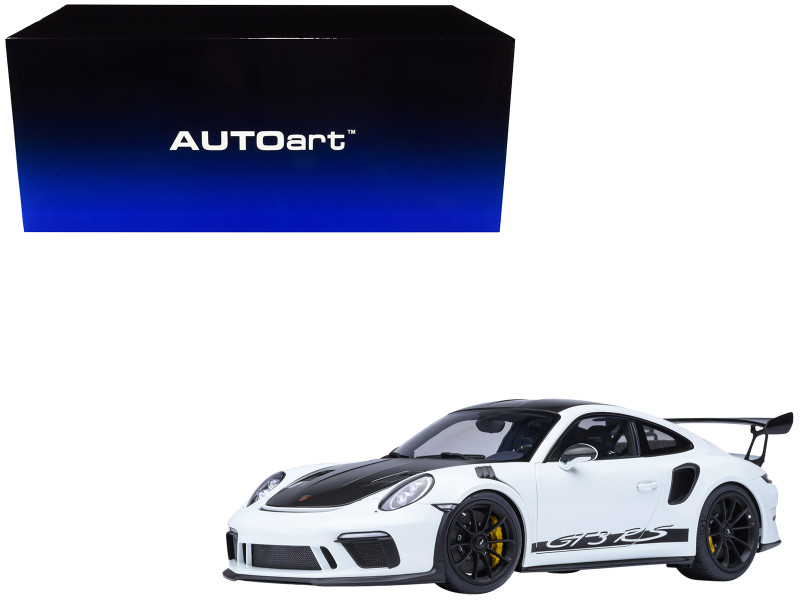 Porsche 911 991 2 GT3 RS Weissach Package White with Carbon Hood and Top 1/18 Model Car Autoart 78176