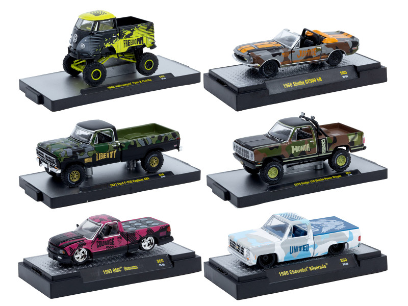 Auto Meets Set of 6 Cars IN DISPLAY CASES Release S60 Limited Edition 1/64 Diecast Model Cars M2 Machines 32600-S60