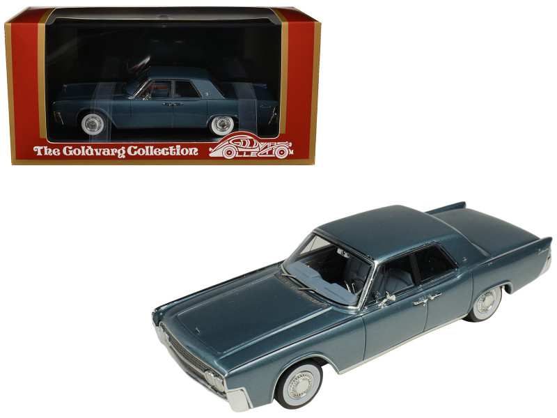1962 Lincoln Continental Oxford Gray Metallic with Blue Interior Limited Edition to 200 pieces Worldwide 1/43 Model Car Goldvarg Collection GC-088A