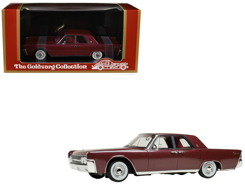 1962 Lincoln Continental Royal Red Metallic with Red Interior Limited Edition to 200 pieces Worldwide 1/43 Model Car Goldvarg Collection GC-088B