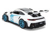 Porsche 911 GT3 RS 992 #12 White with Blue Stripes and Carbon Top Hyper Spec Series 1/24 Diecast Model Car Jada 36494