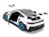 Porsche 911 GT3 RS 992 #12 White with Blue Stripes and Carbon Top Hyper Spec Series 1/24 Diecast Model Car Jada 36494