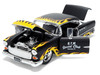 1955 Chevrolet Bel Air BTM Social Club Matt Black with Flames Bigtime Muscle Series 1/24 Diecast Model Car Jada 36606