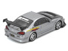 Nissan Top Secret Silvia S15 RHD Right Hand Drive Silver Metallic with Carbon Hood 1/64 Diecast Model Car Inno Models IN64-S15TS-SIL