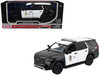 2025 Chevrolet Tahoe Police Pursuit Vehicle Los Angeles Police Department LAPD Black and White Law Enforcement and Public Service Series 1/24 Diecast Model Car Motormax 76636