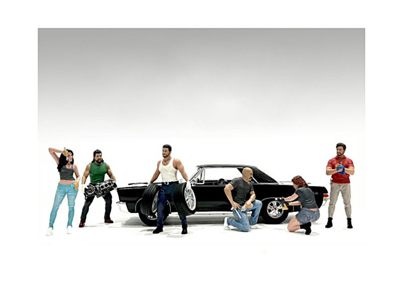 Muscle Mechanics 6 piece Figure Set for 1/24 Scale Models American Diorama 25201-25202-25203-25204-25205-25206