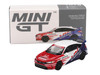 Honda Civic TYPE R 2024 Pace Car HRC White with Red and Blue Graphics Limited Edition 1/64 Diecast Model Car Mini GT MGT01079